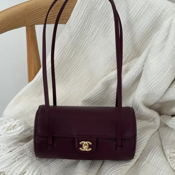 Chanel Preppy Coco Small Bowling Bag in Burgundy product photo