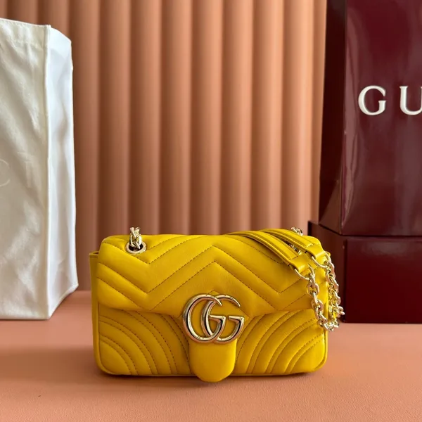 Gucci GG Marmont Bag 22 In Yellow Lambskin product photo