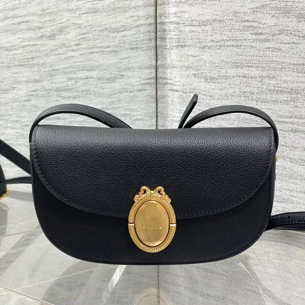 Dior Small Dior Médaillon Flap Bag in black product photo