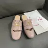 Valentino Women Blush Pink Leather Fringe Mules product view 1