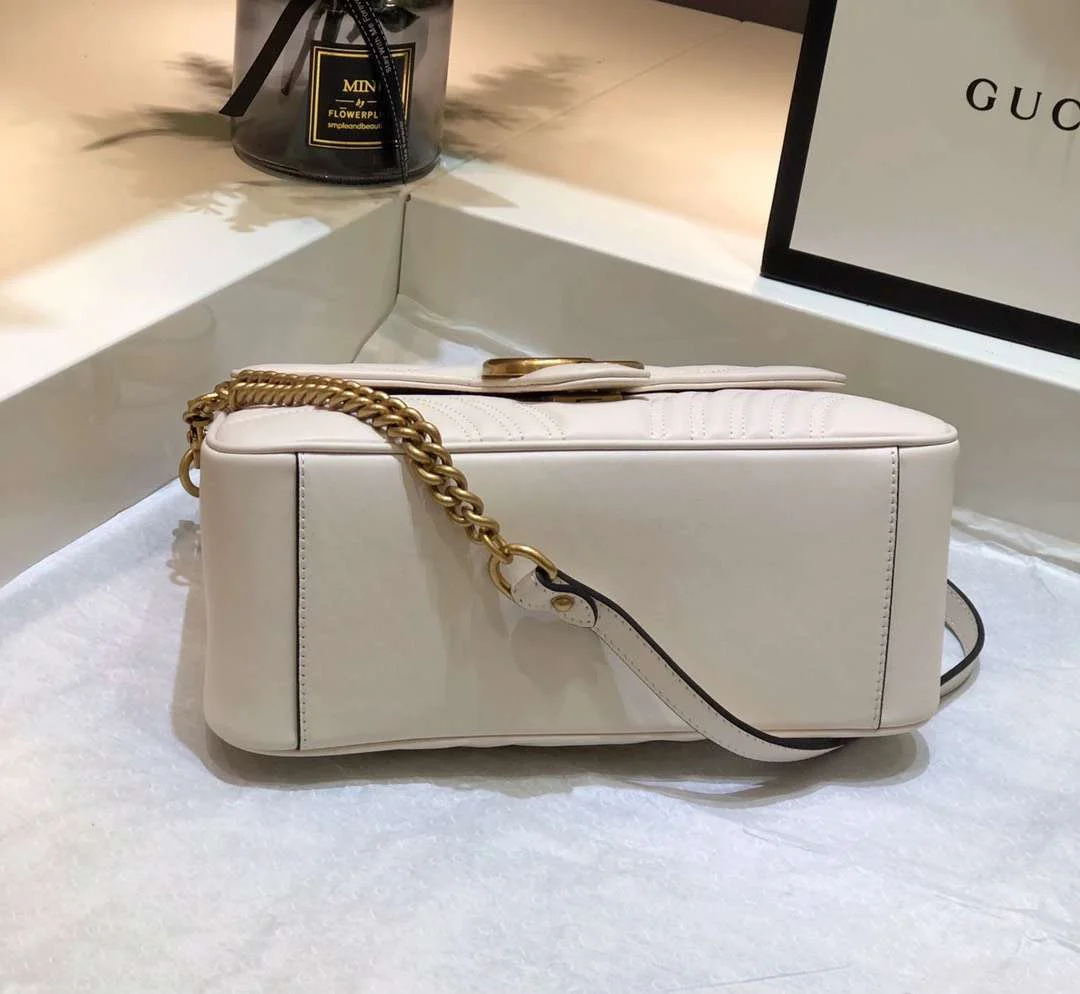 Gucci Marmont Top Handle Handbag White 27 cm product view 6