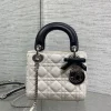 Dior Mini Lady Dior Bag with Chain in two-tone latte and black product view 1