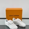 Louis Vuitton Men White Sneakers — Outlined LV Side Detail product view 5