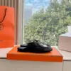 Hermès Women Black Leather Mules — Metal-Bar Loafer Style product view 2