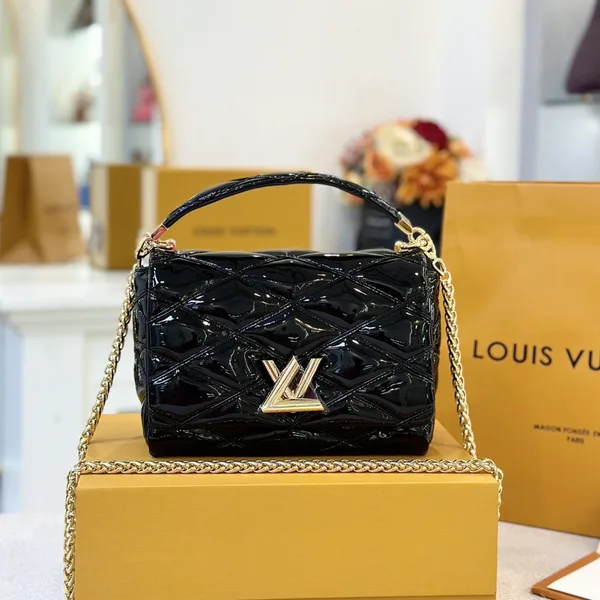 Louis Vuitton Twist Women’s Handbag Glossy Black 23 cm product photo