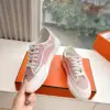 Hermès Women Pink Canvas And White Leather Sneakers product view 6