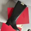 Valentino Women Black Leather Tall Boots product view 4