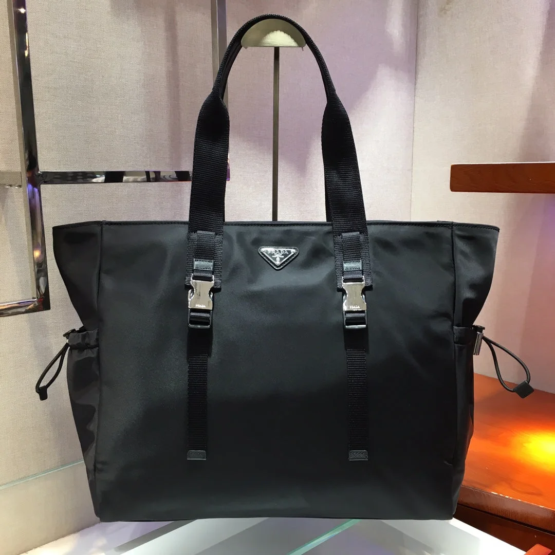 Prada Shopping Bag 40 In Black Nylon Fabric product view 1