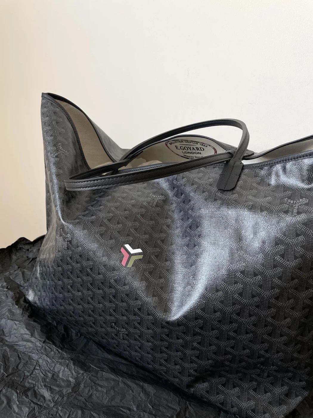 Goyard Black Goyardine Saint Louis PM Leather Bag product view 2