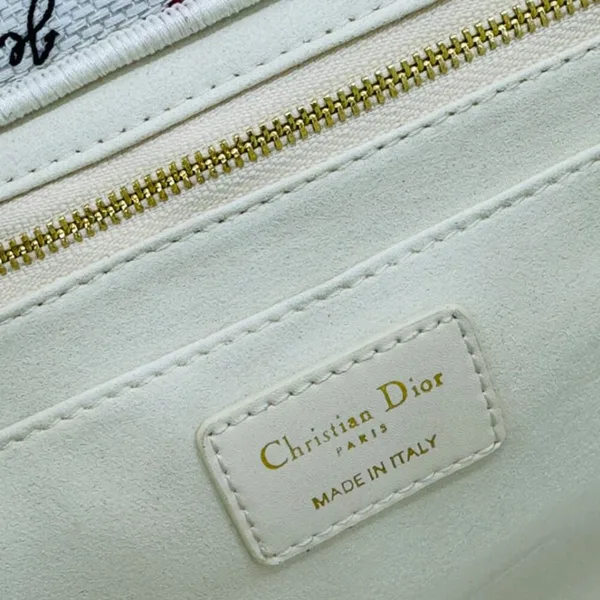 Dior Medium Book Tote — White Script Pattern product view 6