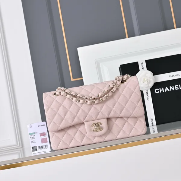 Chanel Classic Flap Medium Light Pink Silver Hardware Bag product photo