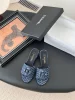 Chanel Women Blue Fabric Open Toe Mules product view 1