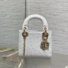 Dior Mini Lady Dior bag in white ostrich leather product view 1