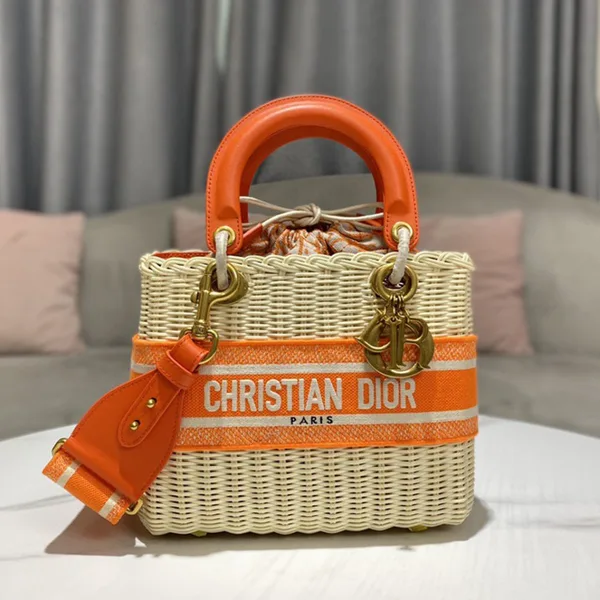 Dior Lady Wicker Bag — Orange Trim product photo