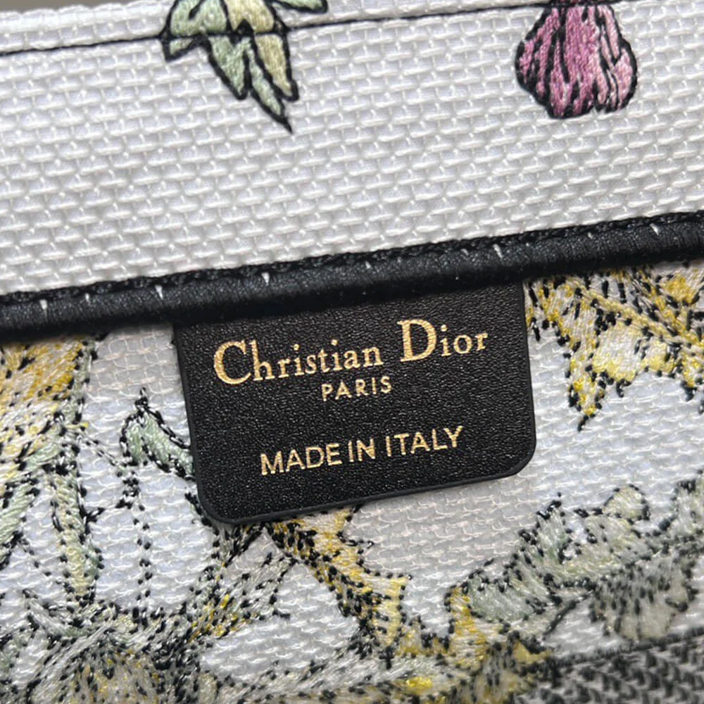 Dior Medium Book Tote — Multicolor Floral Pattern with Yellow Band product view 3