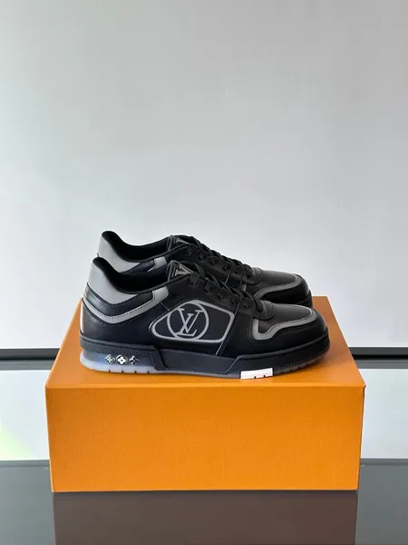Louis Vuitton Men Sneakers — Black with Oval LV Side Detail product photo
