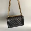 Chanel Small Boy Bag 20 In Black Lambskin Gold Hardware product view 3