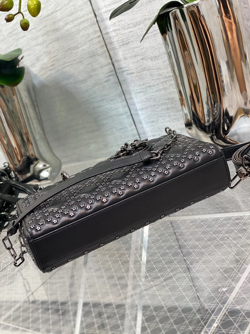 Dior D-Joy Black Handbag With Star Studs 26 cm product view 6