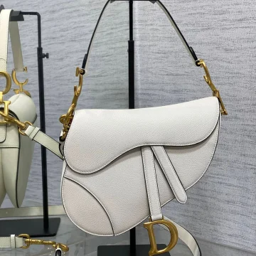 Dior Saddle Bag in White Gold Hardware product photo