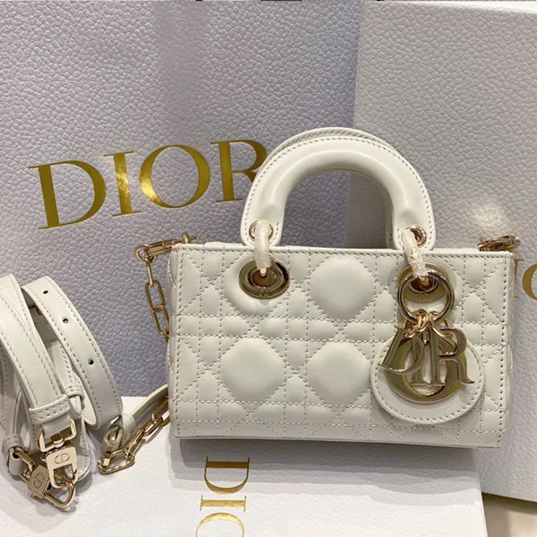 Dior D-Joy Mini Bag White Women’s Handbag 16.5x6x10cm product photo