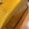 Hermès Kelly bag 25 Sellier Jaune ambre Alligator Crocodile skin Gold hardware product view 5