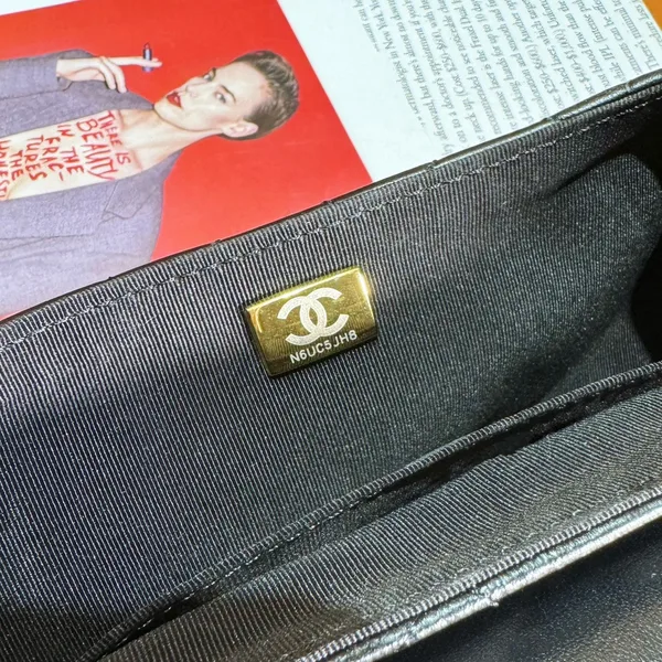 Chanel 24C Top Handle Flap Bag in Black Lambskin product view 6