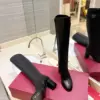 Valentino Women Black Leather Knee High Boots — Upper-Shaft Buckle Detail product view 5