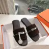 Hermès Women Dark Brown Suede Leather Strap Mules product view 3