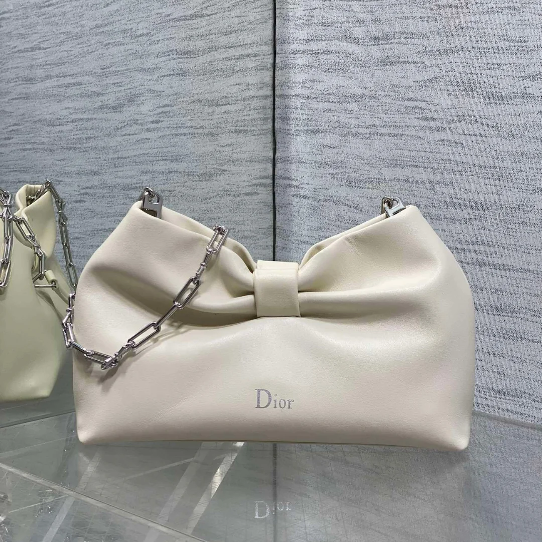 Dior Bow Bag Small in white product view 1
