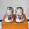 Louis Vuitton Men Burgundy Canvas White Leather Sneakers product view 2