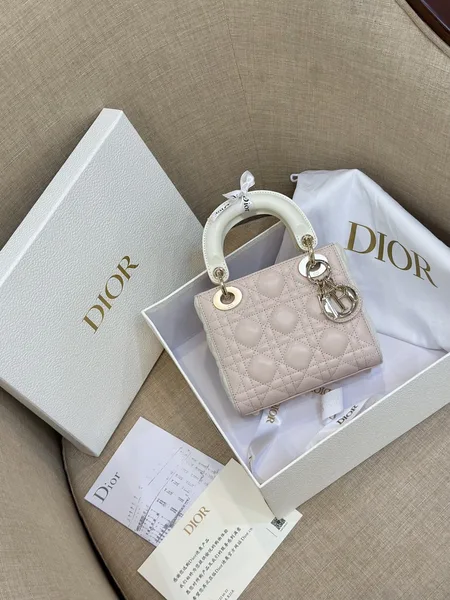 Dior Lady Mini Handbag for Women Pink Cowhide 18 cm product view 8