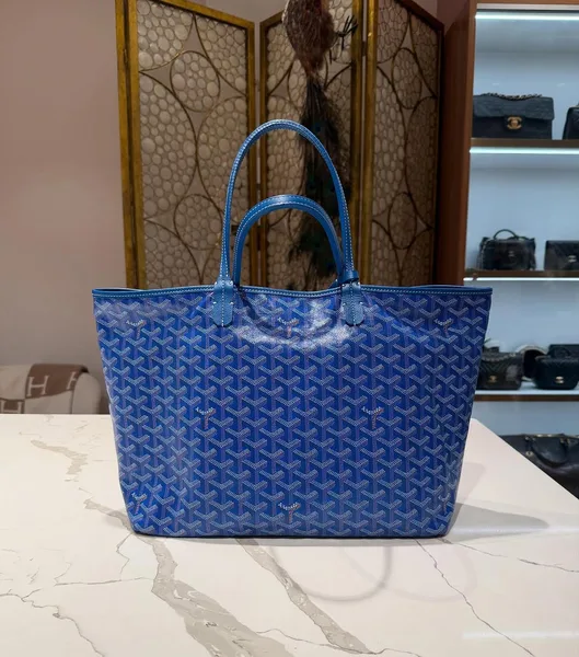Goyard Anjou PM Reversible Tote Bag in Blue Goyardine product view 5