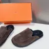 Hermès Women Brown Suede Slippers product view 4