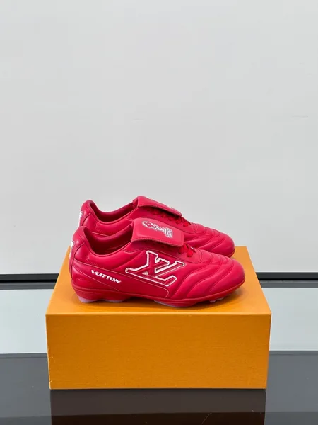 Louis Vuitton Men Red Leather Sneakers product photo