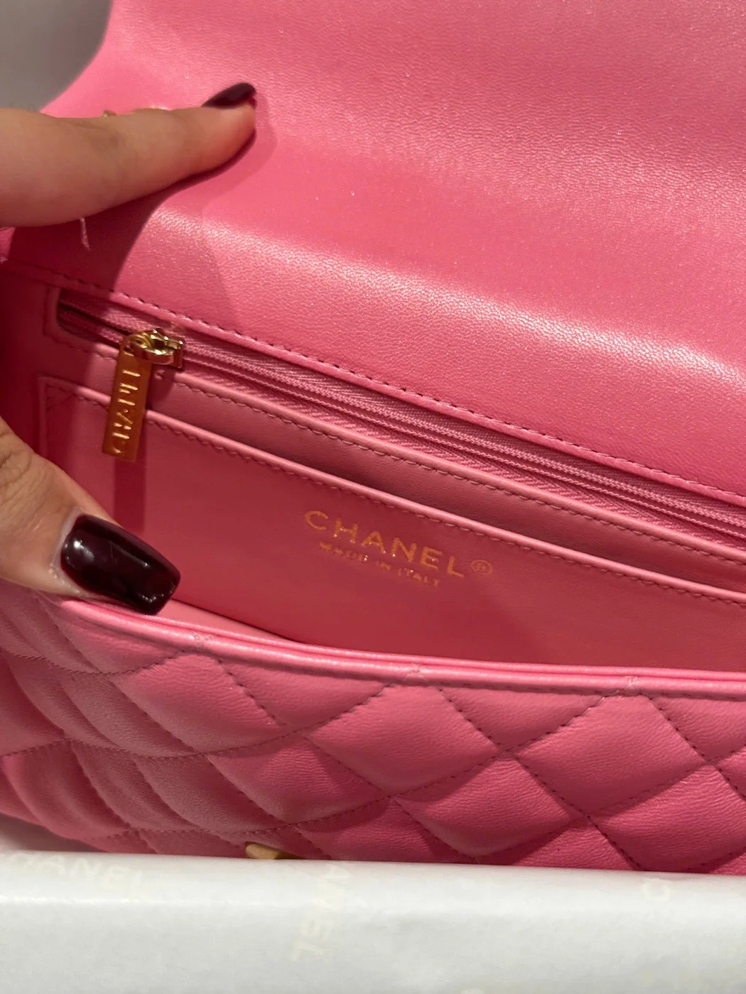 Chanel Classic Bell Bag Handbags Bink Lock Gold Smooth Leather 20 cm product view 2