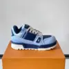 Louis Vuitton Men Light Blue Leather Sneakers product view 6