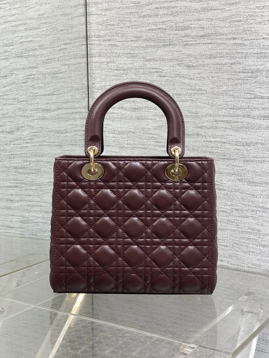 Dior Small Lady Dior bag in Burgundy product view 4