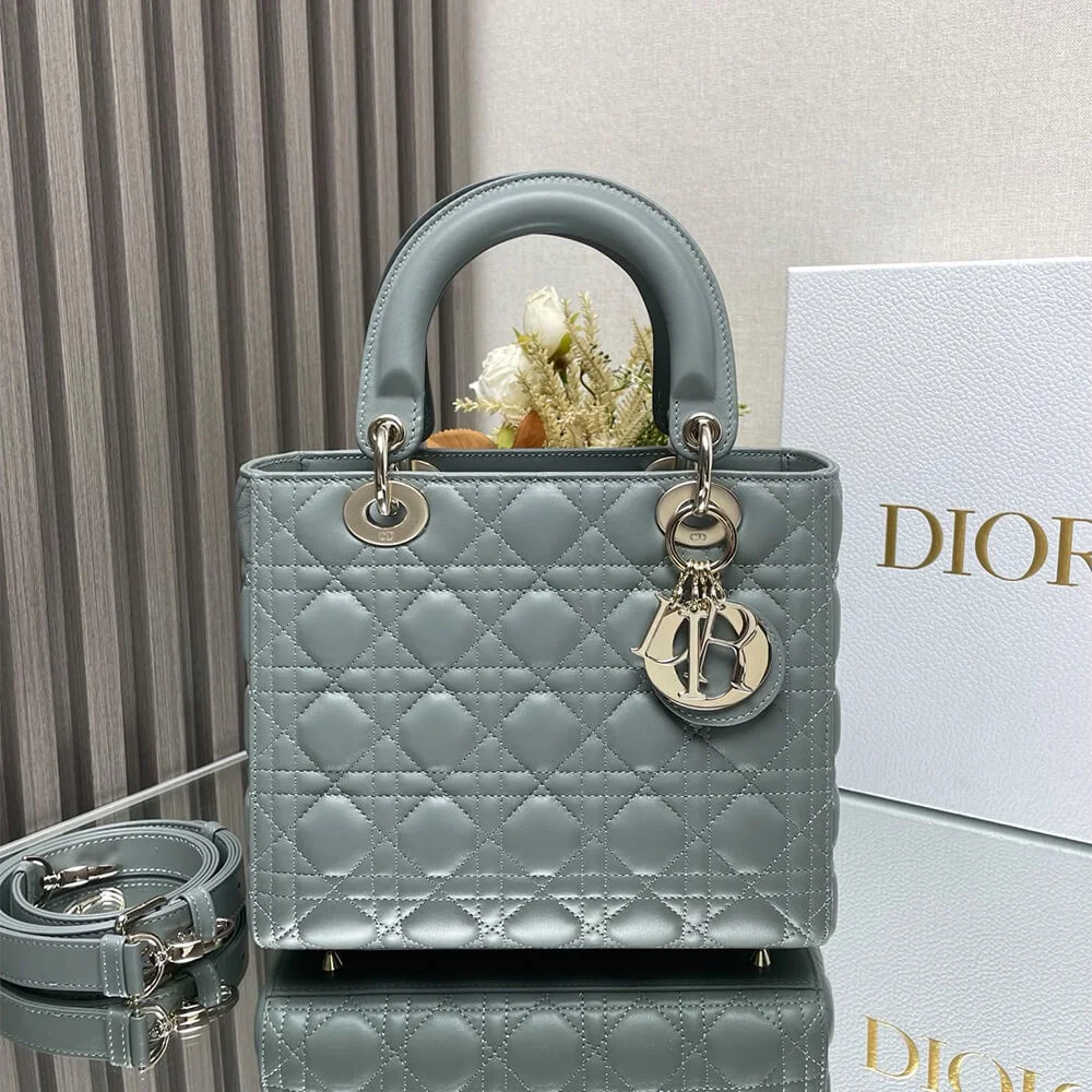 Dior Medium Lady Dior Bag — Gray-Green product view 1