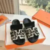 Hermès Women Black Suede And Leopard Print Sandals product view 5