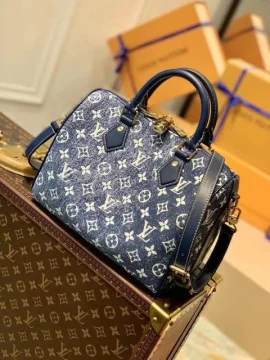 Louis Vuitton Blue Monogram Denim Jacquard Speedy 25 Bag product photo