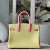Hermès Birkin 30 Yellow/Rose Pink Togo Leather Gold Hardware Bag product view 4