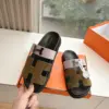 Hermès Women Pink And Olive Suede Sandals product view 6