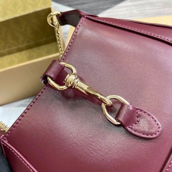 Gucci Jackie Notte Mini Bag 19 In Burgundy Red Calfskin Gold Hardware product view 2