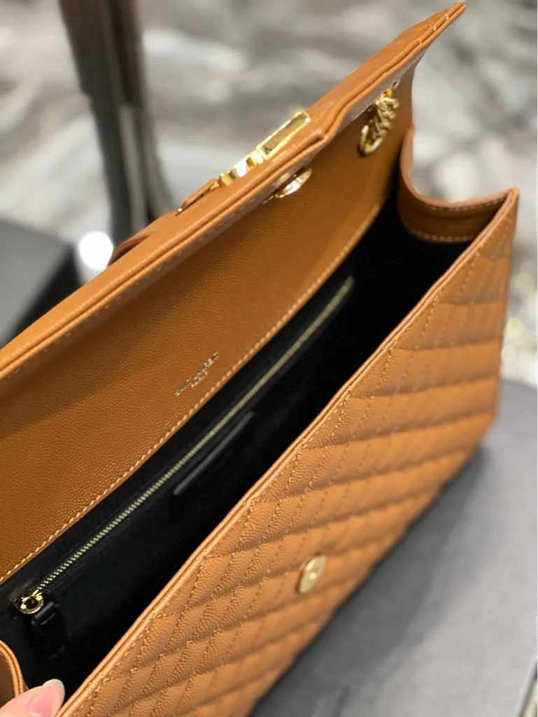 Saint Laurent Medium Envelope Bag in caramel product view 10