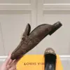 Louis Vuitton Women Brown Leather Mules — Metal-Bar Loafer Style product view 5