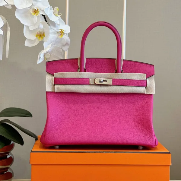 Hermès Birkin 30 Rose Shocking Taurillon Clemence Palladium Hardware Bag product photo