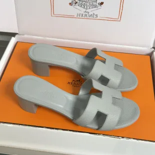 Hermès Oran Heeled Sandals — Light Blue product photo