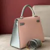 Hermès Kelly 25 Rose Sakura & Gris Perle Chèvre Epsom Leather Gold Hardware Bag product view 7
