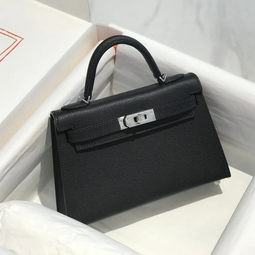 Hermès Mini 20 Black Epsom Silver Hardware Bag product view 1