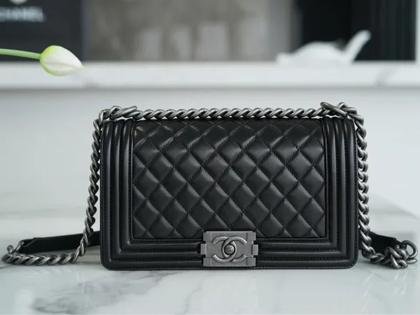 Chanel Boy Medium Black Silver Hardware Bag product photo